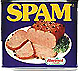 [Two cans of SPAM; Loaf, and Burger products]